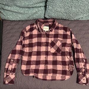 Scotch & Soda Plaid Button Down Shirt - Burgundy and Pink